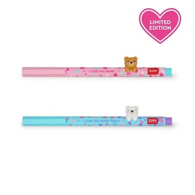 Legami Milano Στυλό Βαλεντίνου Gel 0.5mm Μωβ με Μωβ Μελάνι 2τμχ